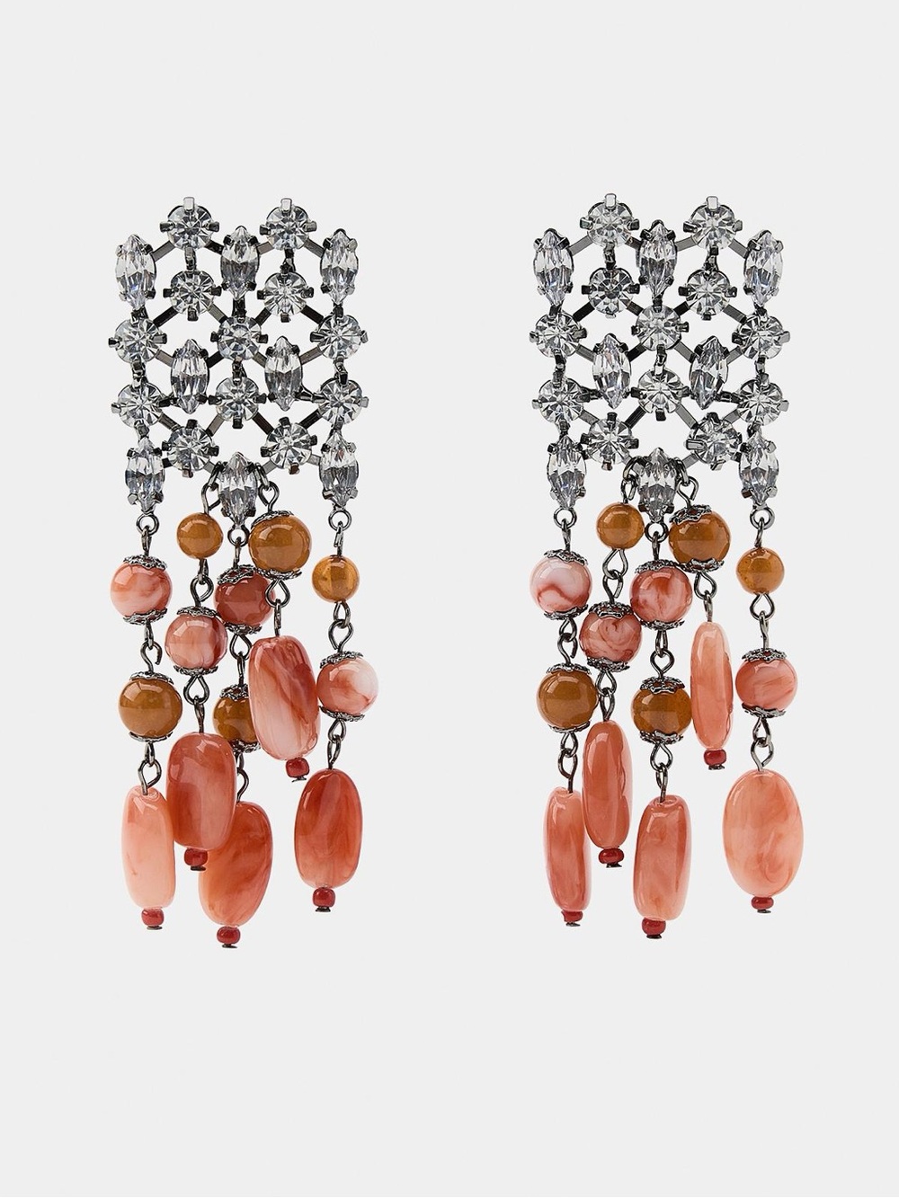NWT Zara Woman Accessories WATERFALL JEWEL STONE EARRINGS